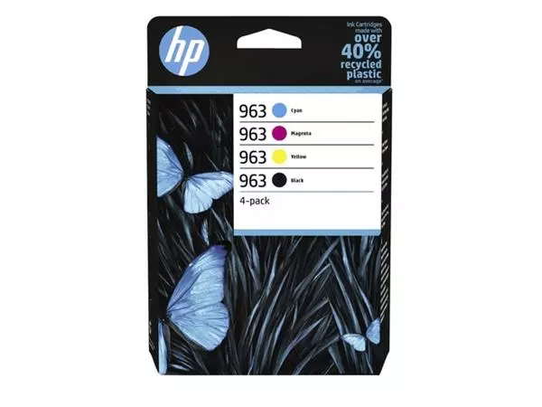 Een Inktcartridge HP 6ZC70AE 963 zwart + 3 kleuren koop je bij Totaal Kantoor Goeree
