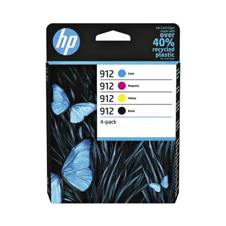 Een Inktcartridge HP 6ZC74AE 912 zwart + 3 kleuren koop je bij Goedkope Kantoorbenodigdheden