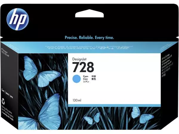 Een Inktcartridge HP F9J67A 728 blauw koop je bij Van Hoye Kantoor BV