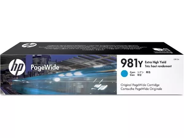 Een Inktcartridge HP L0R13A 981Y blauw koop je bij Kantoorvakhandel van der Heijde