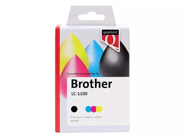 Een Inktcartridge Quantore alternatief tbv Brother LC-1100 zwart + 3 kleuren koop je bij Totaal Kantoor Goeree