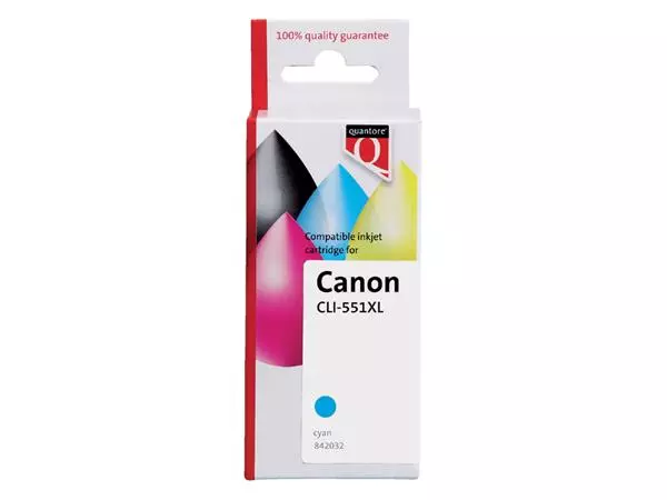 Een Inktcartridge Quantore alternatief tbv Canon CLI-551XL blauw koop je bij Van Hoye Kantoor BV