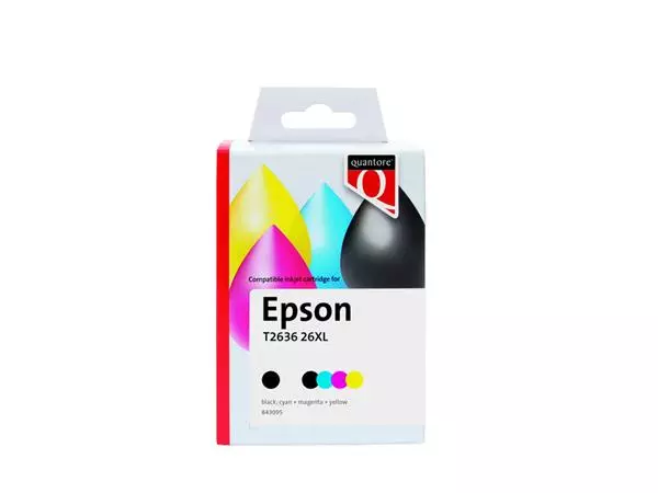 Een Inktcartridge Quantore alternatief tbv Epson 26XL T2636 zwart 3 kleuren koop je bij L&N Partners voor Partners B.V.