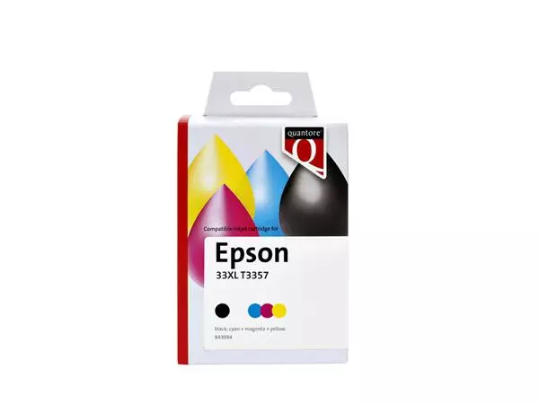 Een Inktcartridge Quantore alternatief tbv Epson T3357 zwart + 3 kleuren koop je bij Van Hoye Kantoor BV