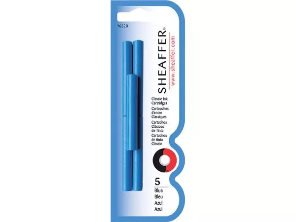 Een Inktpatroon Sheaffer skrip classic blauw blister à 5 stuks koop je bij EconOffice