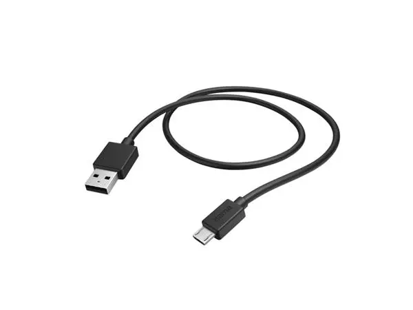 Een Kabel Hama USB-A - micro-USB 2.0 1 meter zwart koop je bij KantoorProfi België BV