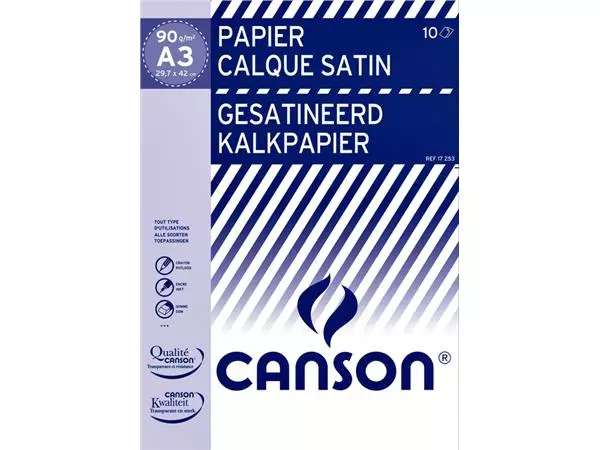 Een Kalkpapier Canson A3 90gr koop je bij MV Kantoortechniek B.V.