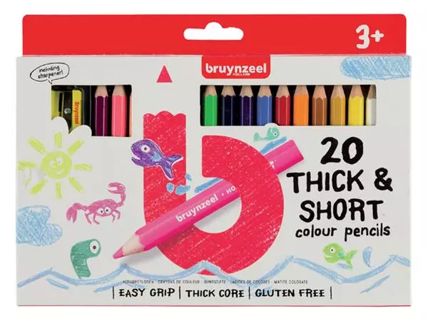 Een Kleurpotloden Bruynzeel Kids Kortjakje blister à 20 stuks assorti koop je bij EconOffice