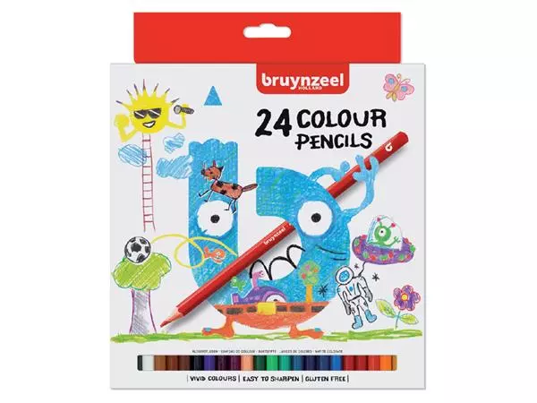 Een Kleurpotloden Bruynzeel Kids blister à 24 stuks assorti koop je bij EconOffice