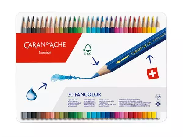 Kleurpotloden Caran d'Ache Fancolor 30stuks assorti