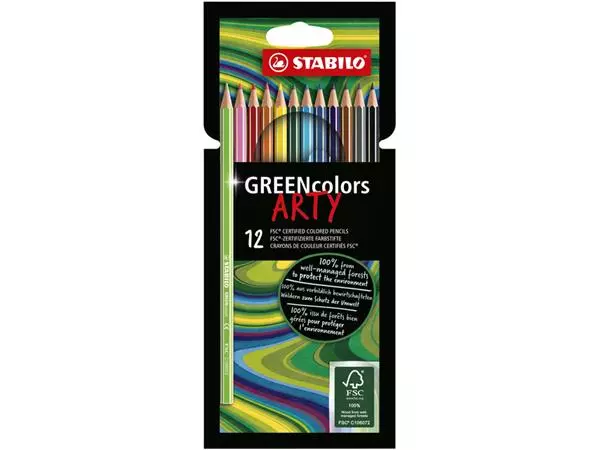Een Kleurpotloden STABILO 6019 GREENcolors Arty assorti etui à 12 stuks koop je bij KantoorProfi België BV