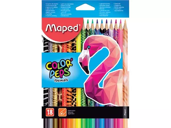Een Kleurpotlood Maped Color'Peps Animals set á 18 kleuren koop je bij KantoorProfi België BV
