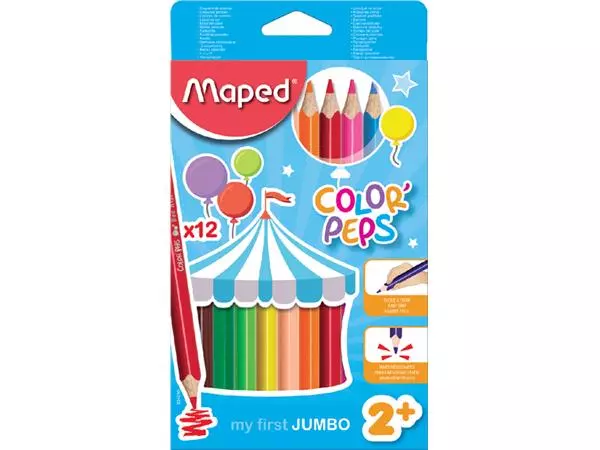 Een Kleurpotlood Maped Color'Peps My First set á 12 kleuren koop je bij Goedkope Kantoorbenodigdheden