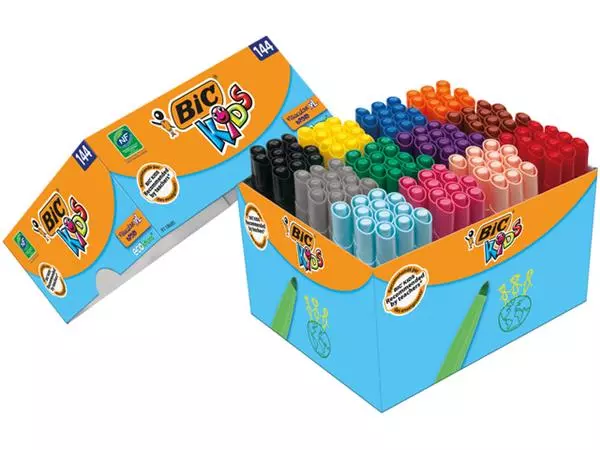 Een Kleurstiften BicKids visacolor ecolutions XL assorti schoolbox à 144 stuks koop je bij Van Leeuwen Boeken- en kantoorartikelen