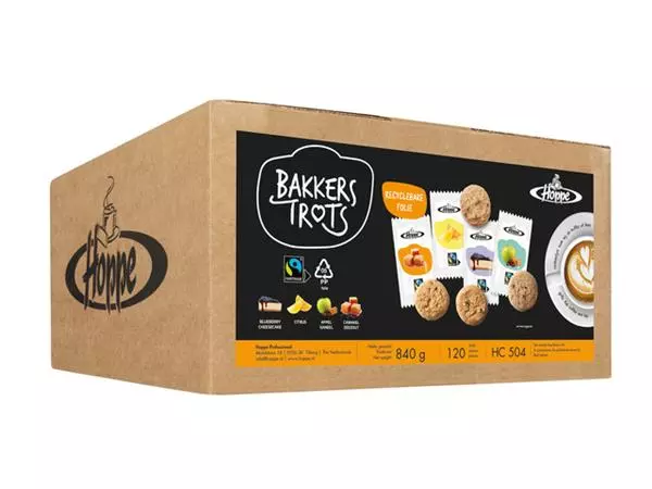 Een Koekjes Hoppe Bakkers Trots fairtrade koekjesmix 120 stuks koop je bij L&N Partners voor Partners B.V.