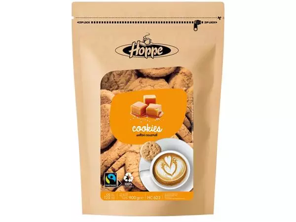 Koekjes Hoppe Cookies fairtrade caramel zeezout circa 125stuks