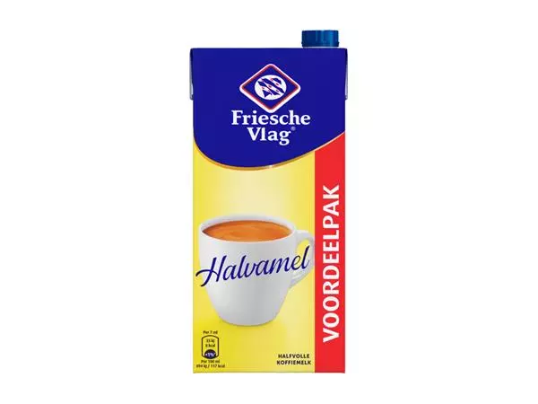 Een Koffiemelk Friesche Vlag halvamel 930ml koop je bij MV Kantoortechniek B.V.