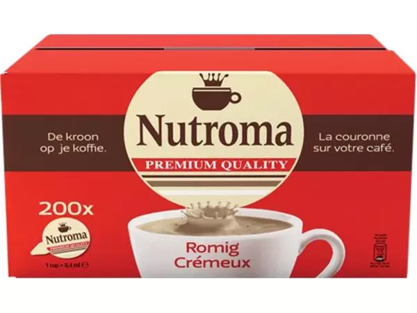 Een Koffiemelkcups Nutroma 200x7.5gr koop je bij Van Leeuwen Boeken- en kantoorartikelen