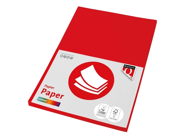 Een Kopieerpapier Quantore Colour A4 120gr felrood 100vel koop je bij Tonerinktshop