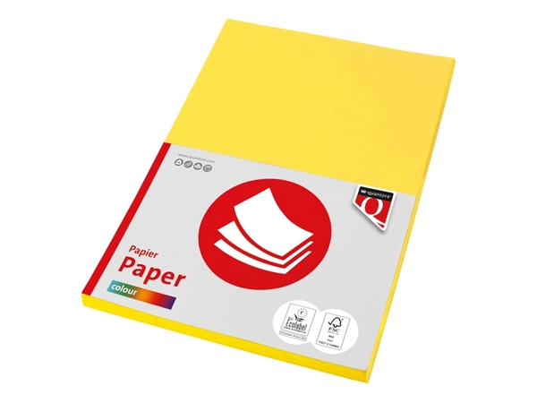 Een Kopieerpapier Quantore Colour A4 120gr geel 100vel koop je bij Goedkope Kantoorbenodigdheden