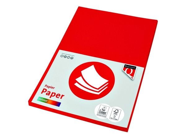 Kopieerpapier Quantore Colour A4 160gr felrood 50 vel