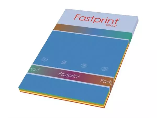 Kopieerpapier Fastprint A4 80gr 5 felle kleuren 250vel