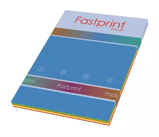 Kopieerpapier Fastprint A4 80gr 5 felle kleuren 250vel