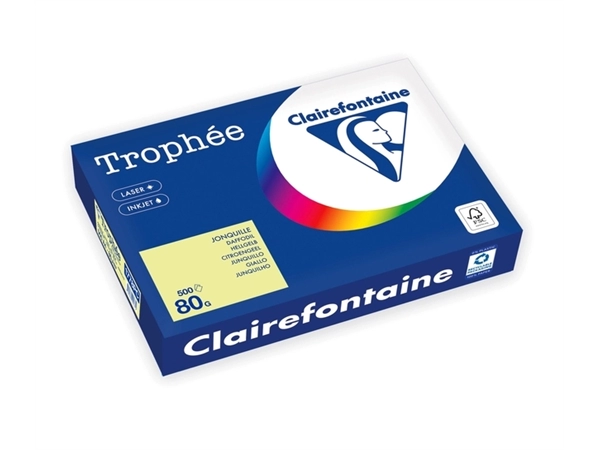 Kopieerpapier Trophée A4 80gr citroengeel 500 vel