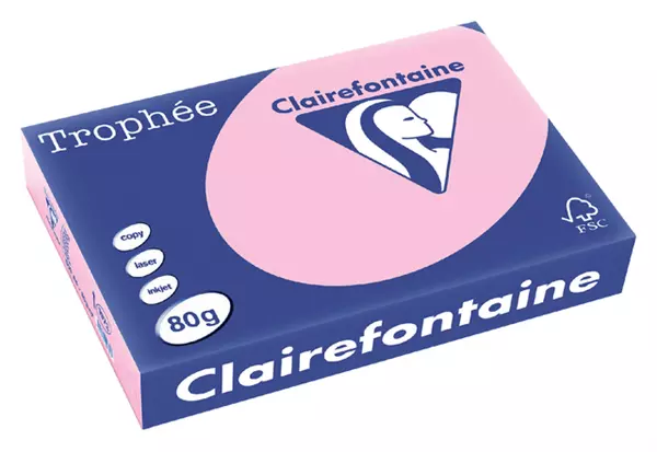 Kopieerpapier Trophee A4 80gr roze 500vel