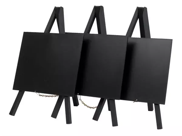 Een Krijtbord Securit mini 3-poot 26x15.5x1.3cm zwart hout koop je bij EconOffice