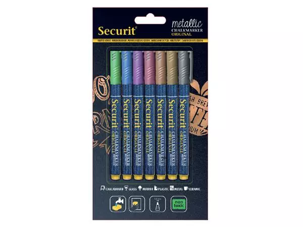 Een Krijtstift Securit SMA-100 rond 1-2mm metallic assorti koop je bij EconOffice