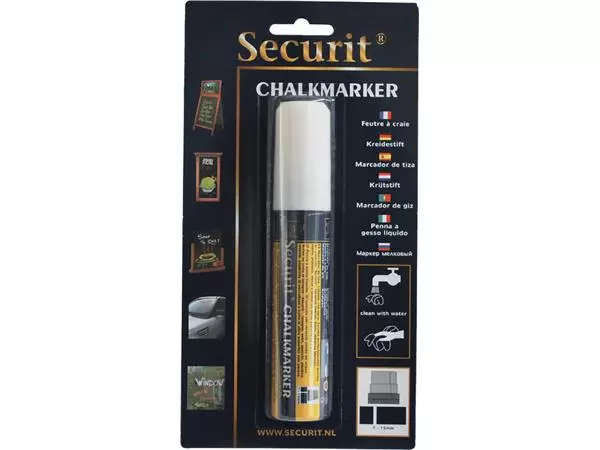 Een Krijtstift Securit SMA-720 blok wit 7-15mm blister koop je bij EconOffice