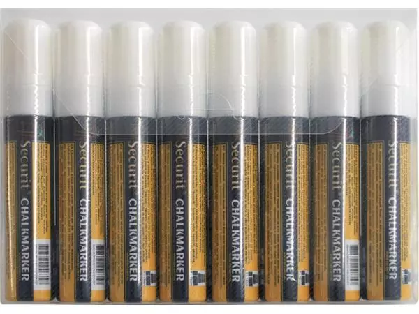 Een Krijtstift Securit SMA-720 blok wit 7-15mm blister à 8st koop je bij Van Hoye Kantoor BV