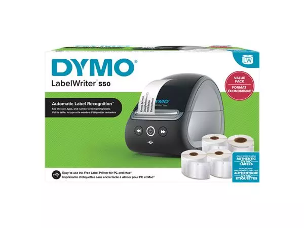 Een Labelprinter Dymo labelwriter LW550 valuepack koop je bij Goedkope Kantoorbenodigdheden