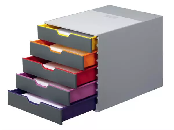 Een Ladenbox Durable Varicolor 5 laden grijs koop je bij Goedkope Kantoorbenodigdheden