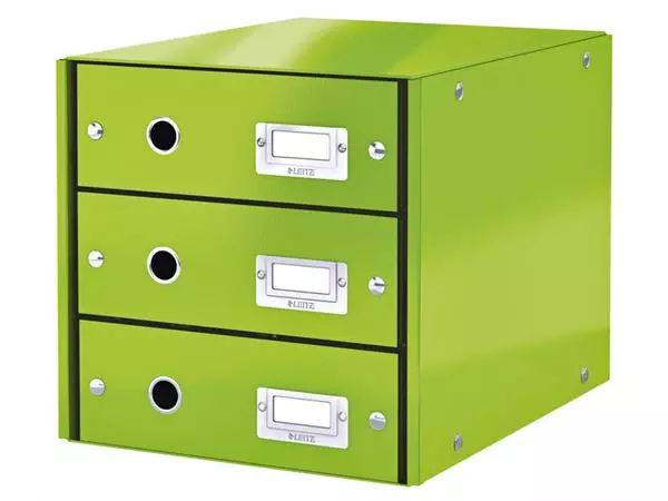 Een Ladenbox Leitz WOW Click & Store 3 laden groen koop je bij KantoorProfi België BV
