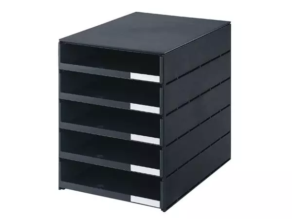Een Ladenbox Styroval 5 laden open zwart koop je bij L&N Partners voor Partners B.V.