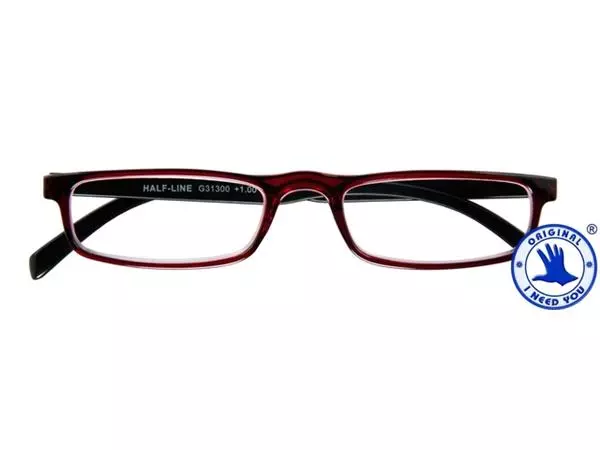 Een Lunettes de lecture I Need You +1.00 dpt Half-line rouge koop je bij Van Hoye Kantoor BV