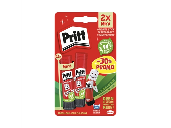 Een Lijmstift Pritt Stick Original 11gr blister à 2 stuks Promo koop je bij MV Kantoortechniek B.V.