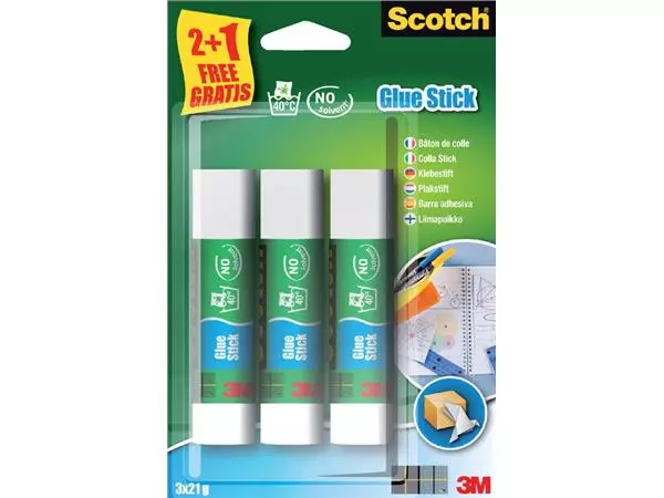 Lijmstift Scotch 21gr 2+1 gratis