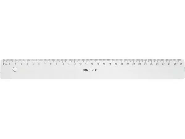 Een Liniaal Quantore 30cm kunststof transparant koop je bij KantoorProfi België BV
