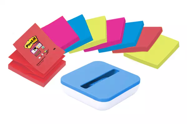 Een Memoblok 3M Post-it Z-Notes R330 Super Sticky 76x76mm met gratis dispenser koop je bij Goedkope Kantoorbenodigdheden