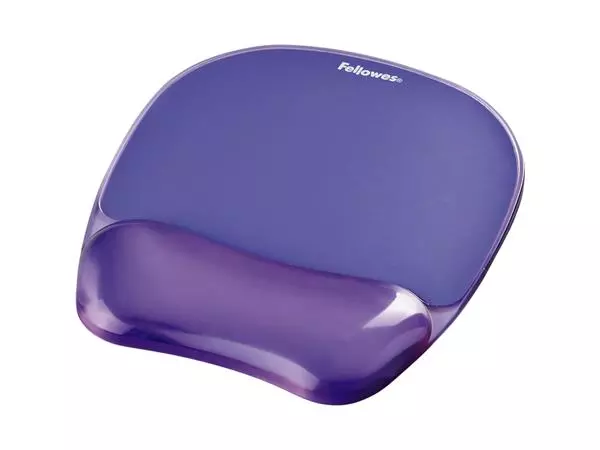 Een Tapis souris avec repose-poignets Fellowes Crystals gel transparent violet koop je bij QuickOffice BV