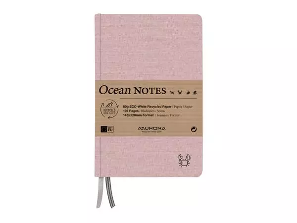 Een Notitieboek Aurora Ocean A5 192blz lijn 80gr linnenstructuur kaft rood koop je bij EconOffice