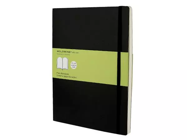 Notitieboek Moleskine XL 190x250mm blanco soft cover zwart