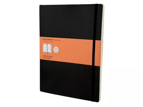 Een Notitieboek Moleskine XL 190x250mm lijn soft cover zwart koop je bij Van Leeuwen Boeken- en kantoorartikelen