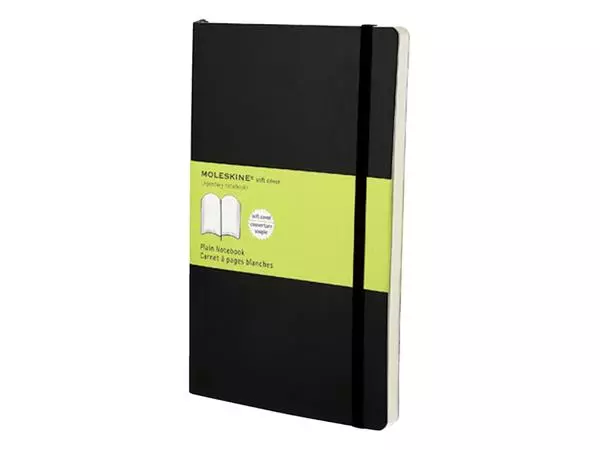 Een Notitieboek Moleskine large 130x210mm blanco soft cover zwart koop je bij EconOffice