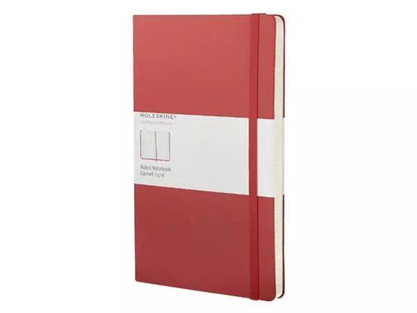 Een Notitieboek Moleskine large 130x210mm lijn hard cover rood koop je bij Van Leeuwen Boeken- en kantoorartikelen