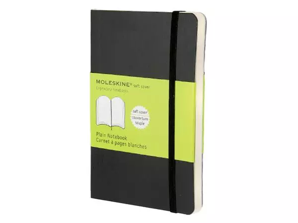 Een Notitieboek Moleskine pocket 90x140mm blanco soft cover zwart koop je bij L&N Partners voor Partners B.V.