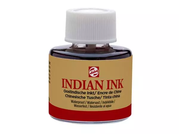 Een Oost-Indische inkt Talens zwart 11ml koop je bij Van Leeuwen Boeken- en kantoorartikelen
